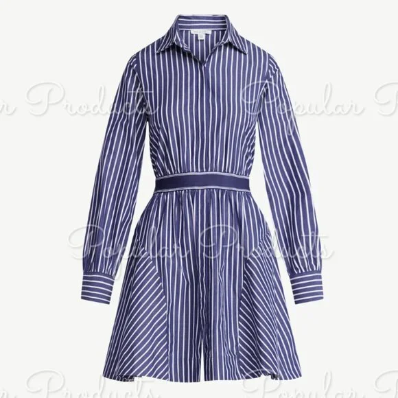 Free Assembly | Cotton Shirtdress, Mysterious Blue - Picture 5 of 6